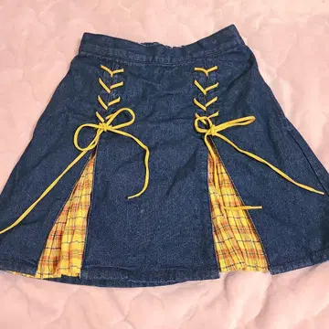 LACE UP SLIT PATTERN Candy Stripper 스커트