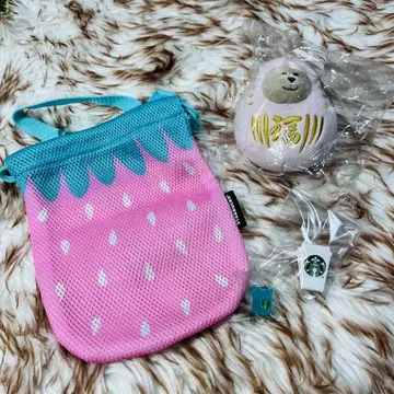 스타벅스 굿즈 4종 세트 베어리스타 딸기 파우치 피규어 클립