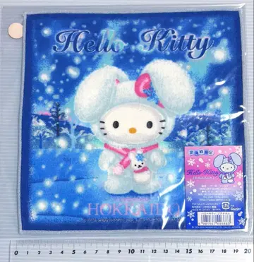 눈 토끼 홋카이도 미니 타월 산리오 헬로키티 손수건 미니 타월 눈