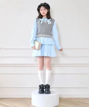 허니시나몬 베스트 세트 셔츠 원피스