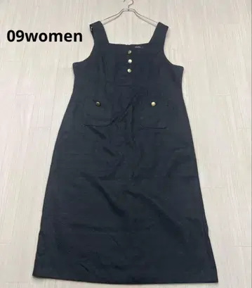 09WOMEN 자카드 원피스 빅 사이즈 골드 버튼