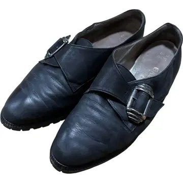 Bally 블랙 vibram 밑창 가죽 몽크 스트랩 신발