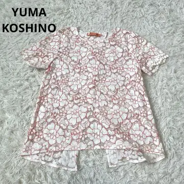 YUMA KOSHINO 유마코시노 레이스 꽃무늬 반팔 블라우스