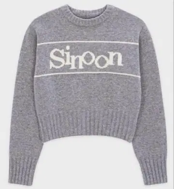 Sinoon 그레이 로고 니트 스웨터 그레이