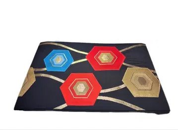 나고야 오비 거북이 등껍질 무늬 파랑 빨간색 금