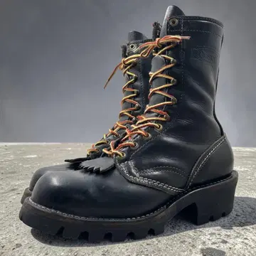 새상품급 웨스코 잡 마스터 US7.5 로거 부츠 블랙 차심 USA