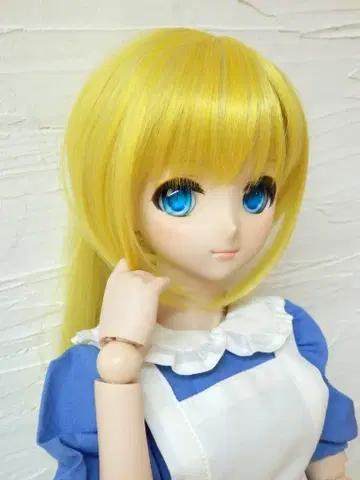 내열 인형 가발 히메카즈라+ M-D-LE 포니테일 레몬 9-9.5인치