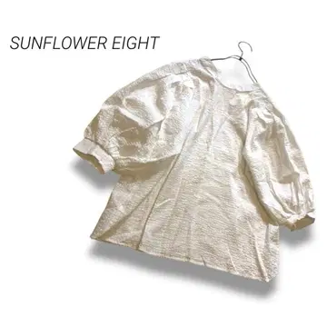 SUNFLOWER EIGHT M 7부 기장 벌룬 블라우스 화이트