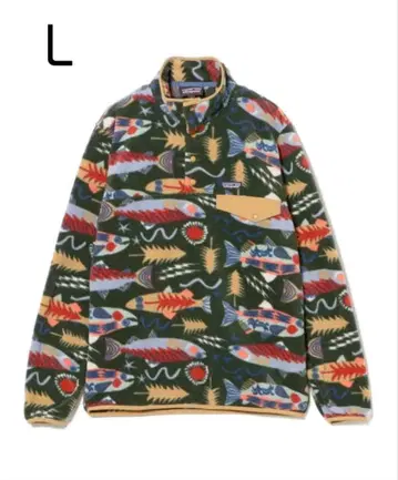 물고기 패턴 L 사이즈 플리스 자켓 신틸라 파타고니아