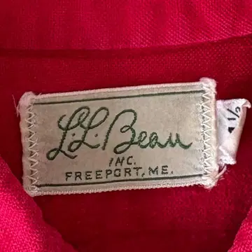 60's LL Bean 빨간색 샤모아 크로스 플란넬 셔츠 14 1/2