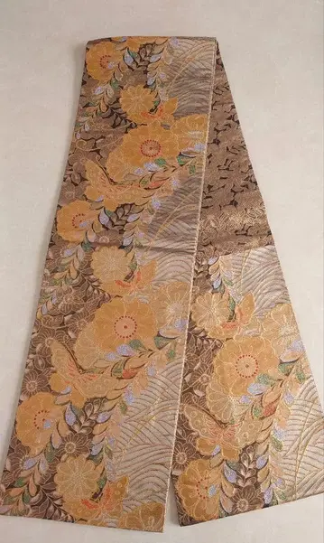 고급 후쿠로 오비 기모노 순수 실크 포멀 후리소데 성인식 나비 패턴