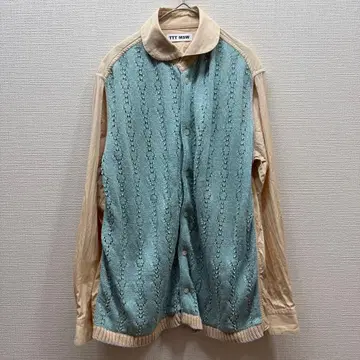 945 TTT MSW 2022SS 니트 절개 셔츠 민트 베이지 L