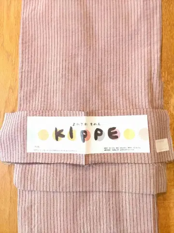 KIPPE 로터스 핑크 스트라이프 목화 기모노 요네자와 목화 톨 사이즈