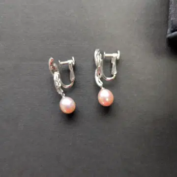 하마코 펄 핑크 진주 귀찌