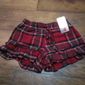 TRALALA 프릴 달린 빨검 체크 숏팬츠