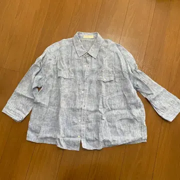 bisque by nest Robe 린넨 100% 긴팔 셔츠 블루 계열