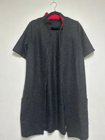 다크 그레이 집업 튜닉 반팔