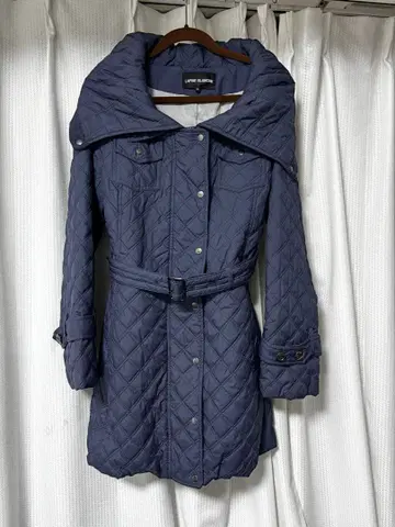 라핀 블랑쉬 네이비 퀼팅 코트 벨트 포함