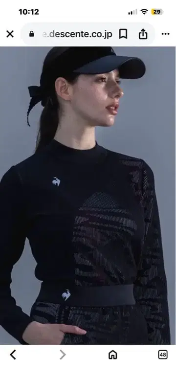 DESCENTE 르꼬끄 여성용 셔츠 블랙 L