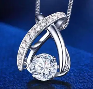 댄싱스톤 여성용 목걸이 플라티나 마감 트윈 크로스