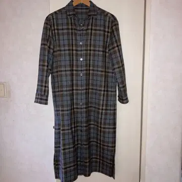 23구 체크 무늬 긴팔 셔츠 원피스 벨트 포함 38