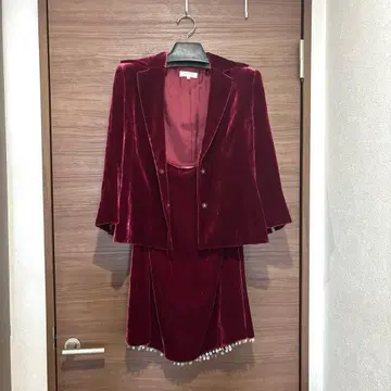 포멀 쿠미쿄쿠 와인색 벨벳 셋업