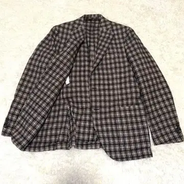 LARDINI 라르디니 테일러드 자켓 48 체크 린넨 울