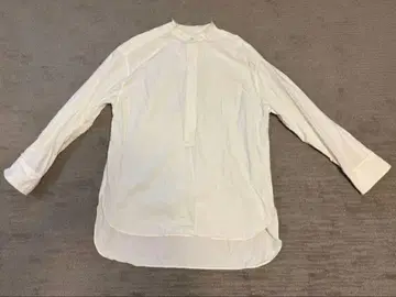 서드 매거진 화이트 스탠드 카라 긴팔 셔츠