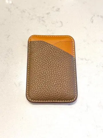 COGURE 가죽 카드 케이스 마그넷 사양 에토프 + 골드 브라운