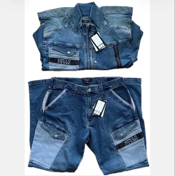 디노베이션 인디고 블루 데님 자켓, 데님 상하의 세트