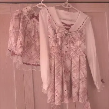 LIZLISA sewingbear 패턴 셋업 화이트