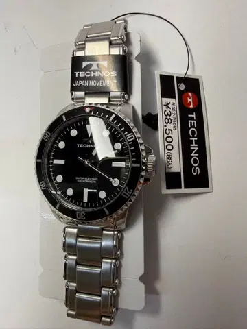 TECHNOS 쿼츠 손목시계 블랙/실버