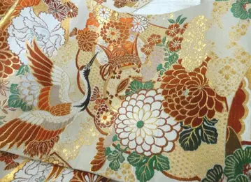 순수 실크 길조 문양 가득한 마루오비 메이지부터 다이쇼 시대 상품