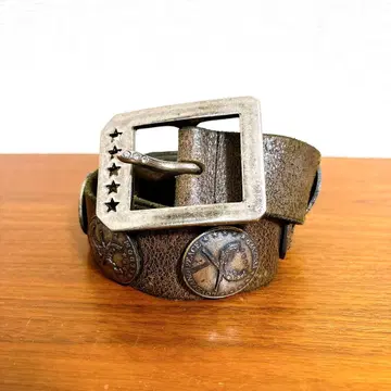 00s Y2K roar 스터디드 코인 레더 벨트