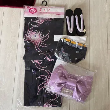 여름 일기 유카타 오비 일본 나막신 세트