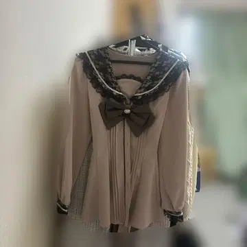 Secret honey 레이스 세일러 카라 셋업