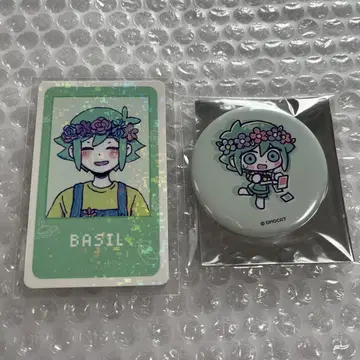 OMORI 카페 바질 캔뱃지 홀로그램 카드
