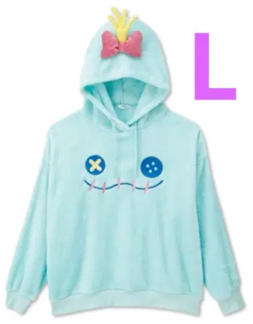 새상품 스크램프 후드티 L 사이즈 연두 디즈니 릴로 & 스티치