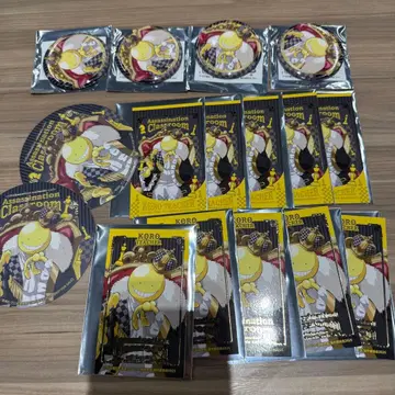 암살교실 애니메이트 카페 금박 카드 캔뱃지 살선생 코스터