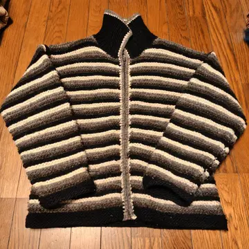 90s ARTESANIA 로우 게이지 지퍼 가디건 에콰도르 제조