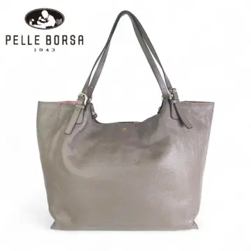 [ PELLE BORSA/페레 보르사 ] 새상품급 가죽 토트백 주름 가죽