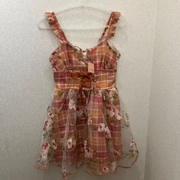 리즈리사 LIZ LISA 미니 원피스 꽃무늬 체크