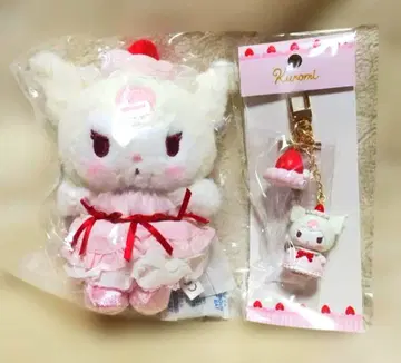 쿠로미 딸기 휘핑 케이크 백참 키링 2점 마스코트 참