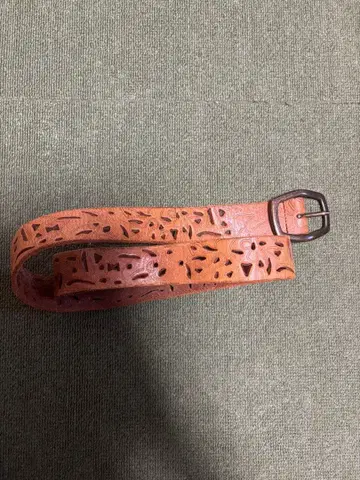 70s 웨스턴 아웃 가죽 벨트 브라운