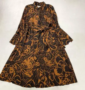 COS 코스 플라워 프린트 허리 리본 셔츠 원피스