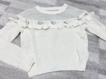 LIZLISA 화이트 프릴 니트 셋업