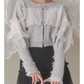 merry jenny 메리제니 셔링 튤 니트 가디건