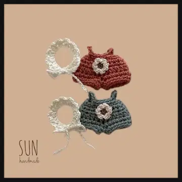 핸드메이드 아기 옷 갈아입기 의류 뜨개질 꽃