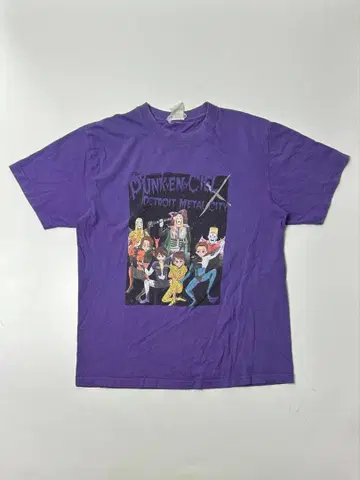 디트로이트 메탈 시티 반팔 티셔츠 퍼플 M 사이즈 상당