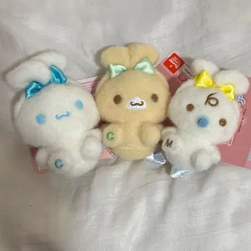 2 시나모롤 밀키 보아 귀 묶음 마스코트 3개 시나몬 봉제 인형